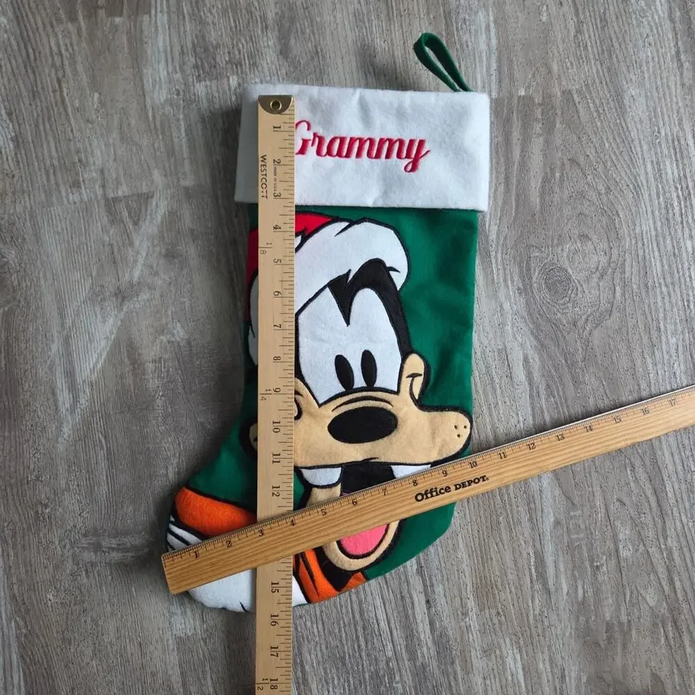 Disney Goofy Christmas Stocking Vtg 90s Grammy Grandma Granny Core Holiday Decor